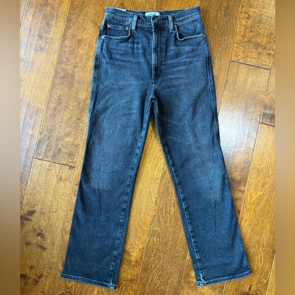 NEW Agolde Pinch Waist High Rise Kick Flare Jeans Panoramic Black Women’s 27 - Picture 2 of 7